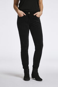 LauRie Charlotte regular sileät samettihousut, musta