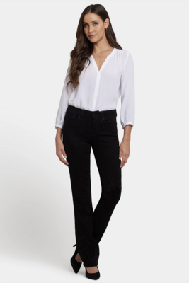 NYDJ Marilyn Straight farkut, musta